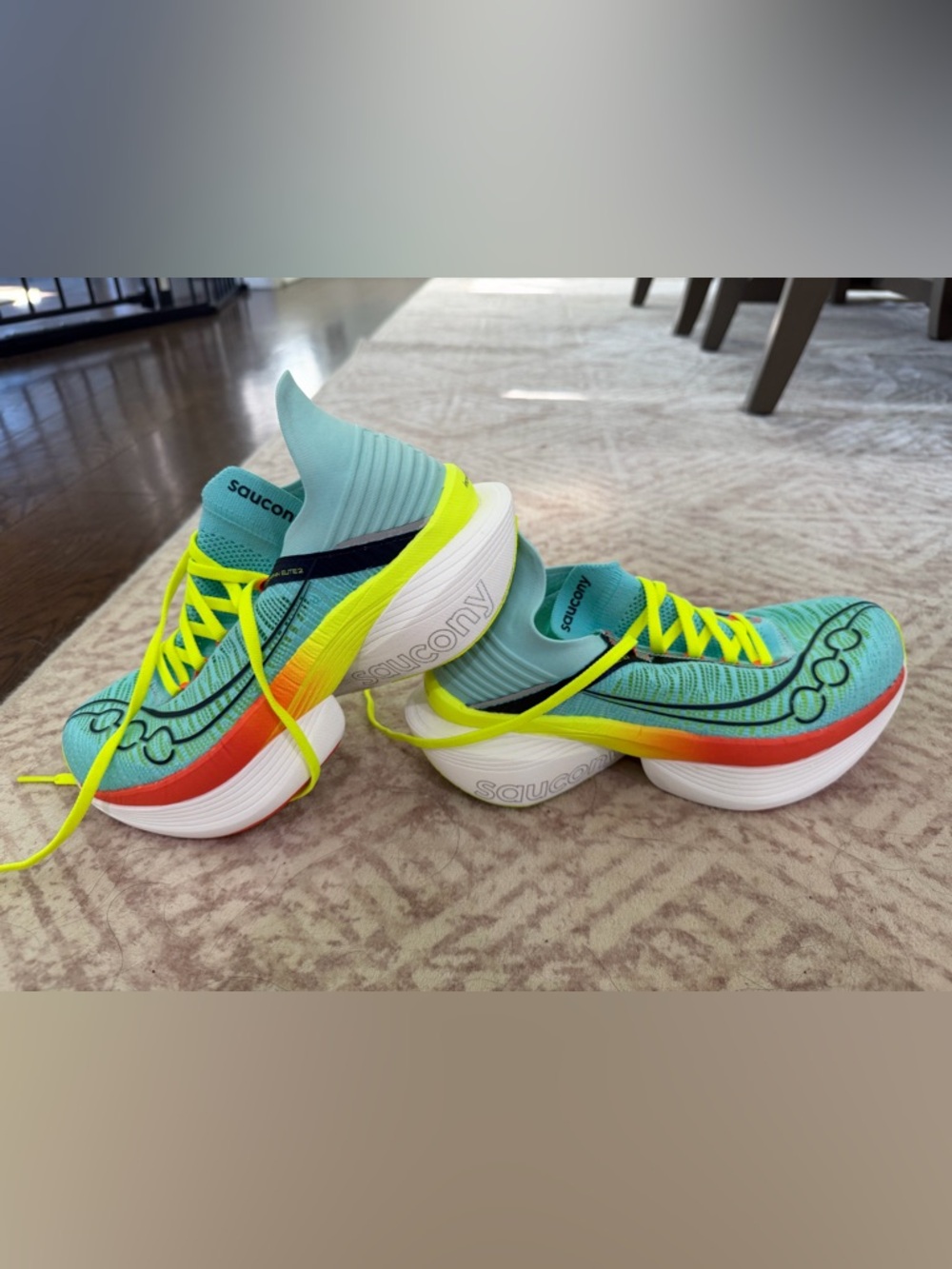 Saucony Endorphin Elite 2 Women's Running Shoe - Teal with Neon Accents